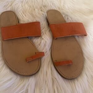 Rust Orange Slide Sandals